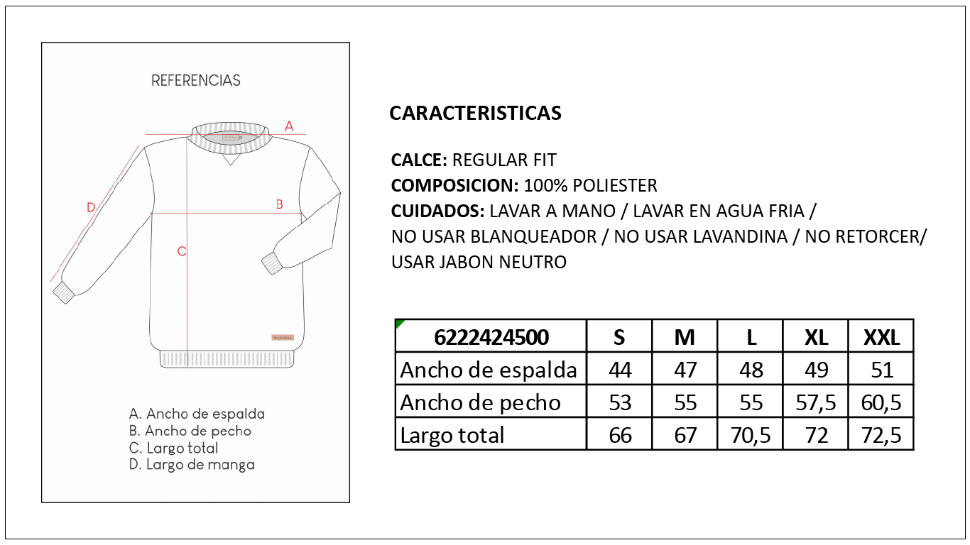 Tabla de Medidas Sweater Lower